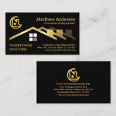 Gouden dakbedekking bouwer visitekaartje (Voorkant / Achterkant)