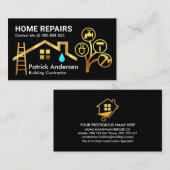 Gouden Dakladder Building Tools Tree Visitekaartje (Voorkant / Achterkant)