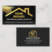 Gouden Dakverf Splatter Remodelling Visitekaartje (Voorkant / Achterkant)