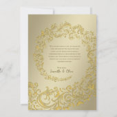 Gouden Damask bruiloft Dank u fotokaart Bedankkaart (Achterkant)