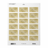 Gouden Damask Bruiloft Favor Labels (Full Sheet)