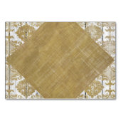  gouden Damask en White Wood Wedding Kaart (Achterkant)