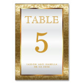 Gouden Damask en witte satijn - Tafel Kaart (Achterkant)