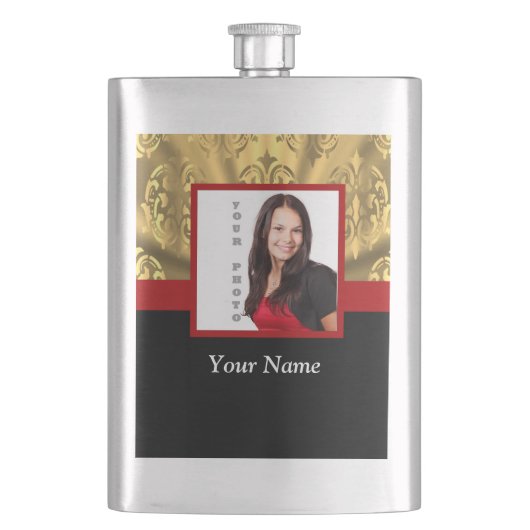Gouden damask fotosjabloon flacon (Voorkant)