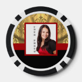 Gouden damask fotosjabloon poker chips (Achterkant)