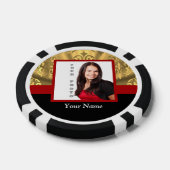 Gouden damask fotosjabloon poker chips (Enkel)