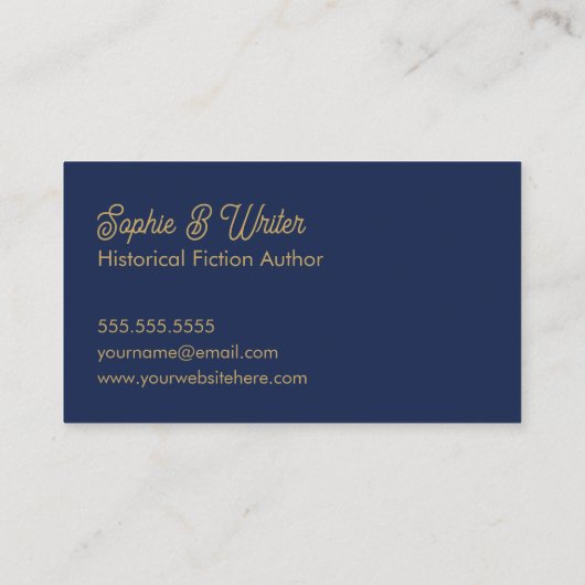  gouden Damask Historische Fictie Auteur Visitekaartje (Achterkant)