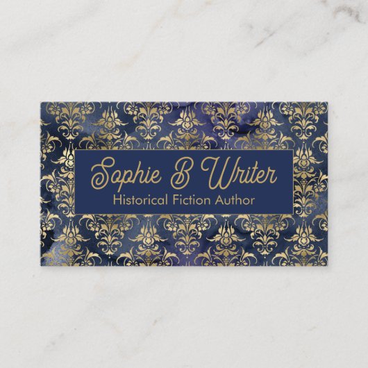 gouden Damask Historische Fictie Auteur Visitekaartje (Voorkant)