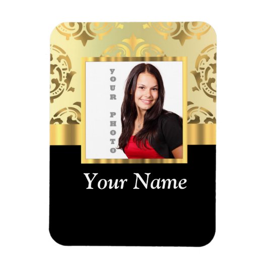 Gouden damask instagram fotosjabloon magneet (Verticaal)