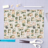 Gouden Damask, Kerstgroeten & Holly Tissuepapier (Craft)