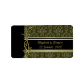 Gouden Damask Luxe Bruiloft Favor Adres Label (Voorkant)