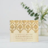  gouden Damask Vrijgezellenfeest Recept Kaarten (Staand voorkant)