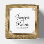 Gouden Damask Zijde Posh Bruiloft Favor Box Bedankdoosjes (Bovenkant)