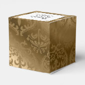 Gouden Damask Zijde Posh Bruiloft Favor Box Bedankdoosjes (Achterkant)