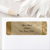 Gouden Damask Zijde Posh Bruiloft Label (Insitu)