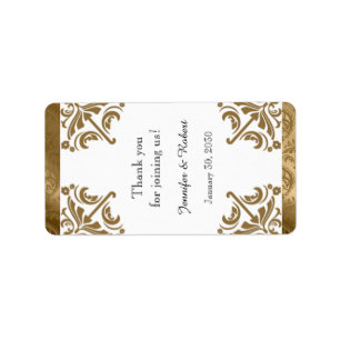 Gouden Damask Zijde Posh Bruiloft Lip Balm Label
