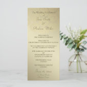 Gouden Damaskpatroon Trouwprogramma's Programmakaart (Staand voorkant)