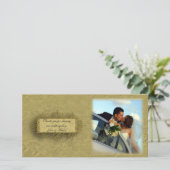 Gouden Damaskus-fotokaart Bedankkaart (Staand voorkant)