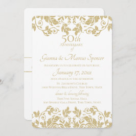 Gouden Damast 50ste verjaardag Kaart