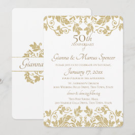 Gouden Damast 50ste verjaardag Kaart