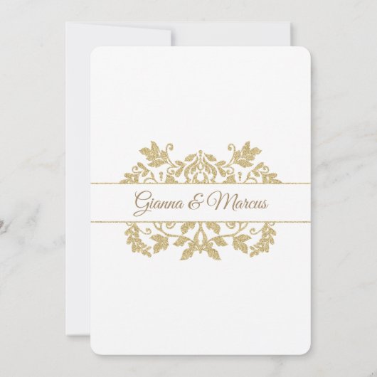 Gouden Damast 50ste verjaardag Kaart (Achterkant)