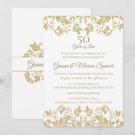 Gouden Damast 50ste verjaardag Kaart