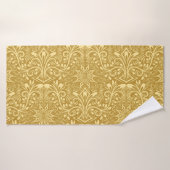 Gouden Damast Barok Bloemen Patroon Badhanddoek (Badhanddoek)