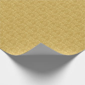 Gouden Damast Barok Bloemen Patroon Cadeaupapier (Hoek)