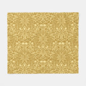 Gouden Damast Barok Bloemen Patroon Fleece Deken (Voorkant (Horizontaal))