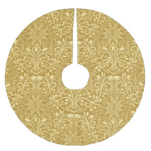 Gouden Damast Barok Bloemen Patroon Kerstboom Rok