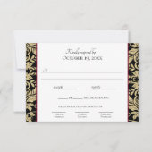 Gouden Damast Eenvoudige Elegante Uitnodiging (Voorkant)