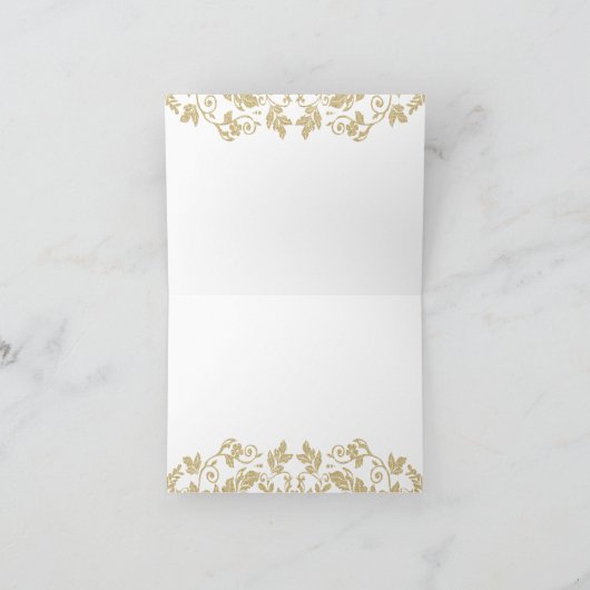 Gouden Damast Embleem Dank Je Bedankkaart (Binnen)