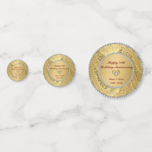 Gouden damast en diamanten confetti (Achterkanten)