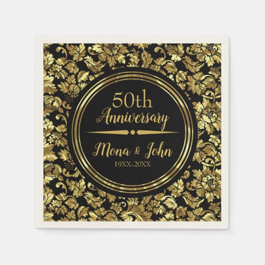 Gouden damast en gouden verdeler servet (Voorkant)