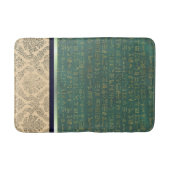 Gouden damast en groene Egyptische hiërogliefen Badmat (Voorkant)