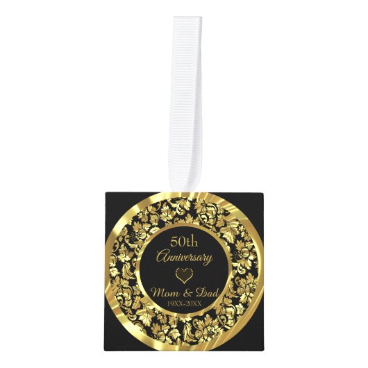 Gouden damast en hart decoratie (Voorkant)