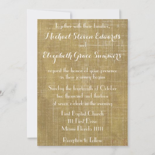 gouden damast en hout met bijbelvers kaart (Achterkant)