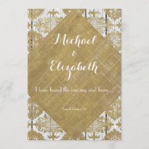 gouden damast en hout met bijbelvers