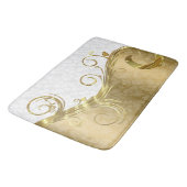 Gouden damast en werveling en witte damast badmat (Gekanteld)