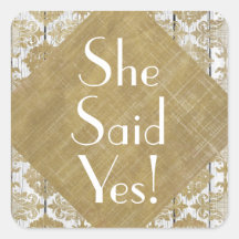 gouden damast en wit hout zei ze ja