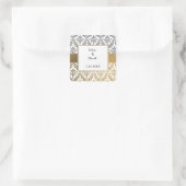 Gouden damast enveloppen afdichtingen vierkante sticker (Tas)