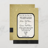  Gouden damast formele bruiloft Kaart (Voorkant / Achterkant)