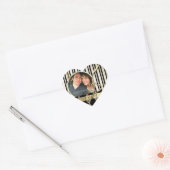 Gouden damast foto Save the Date Labels Hart Vorm (Envelop)