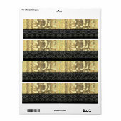 Gouden damast & kant etiket (Full Sheet)