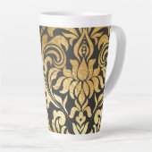 Gouden damast (passende journal beschikbaar) latte mok (Rechterhoek)