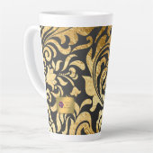 Gouden damast (passende journal beschikbaar) latte mok (Linkerhoek)