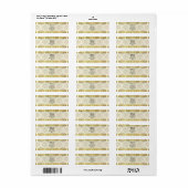 Gouden damast patroon etiket (Full Sheet)