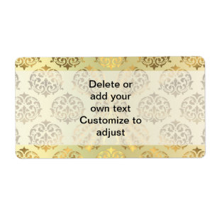 Gouden damast patroon etiket