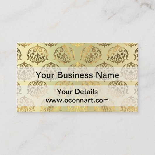 Gouden damast patroon visitekaartje (Voorkant)