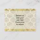 Gouden damast patroon visitekaartje (Achterkant)